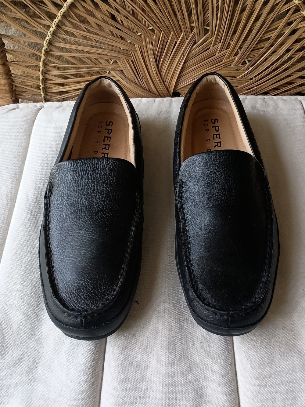 Sperry Hampden Venetian Black Leather Slip-On Loafers for Men_11.5